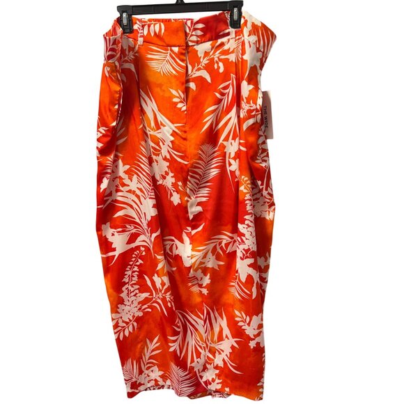 Ella Rafaella Tropical Print Skirt Sz 3X Orange & White Polyester. NWT - Picture 2 of 12